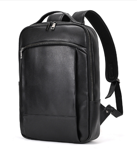 Schwarzer Leder-Laptop-Rucksack | BAMBURGH