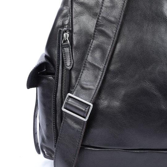 Kleiner schwarzer Leder-Rucksack | BODO