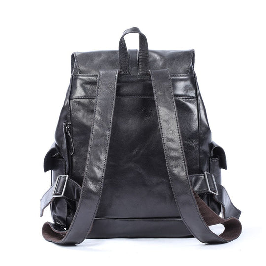 Kleiner schwarzer Leder-Rucksack | BODO