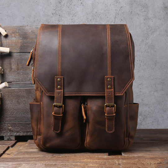 Brauner Leder-Rucksack | BIEFELD