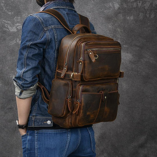 Brauner Leder-Rucksack | BASEL