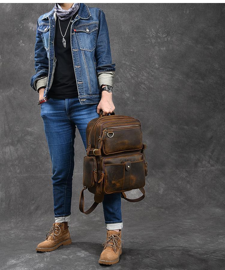 Brauner Leder-Rucksack | BASEL