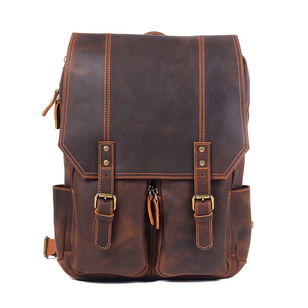 Brauner Leder-Rucksack | BIEFELD