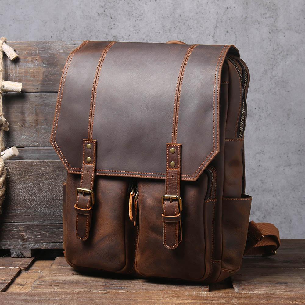 Brauner Leder-Rucksack | BIEFELD