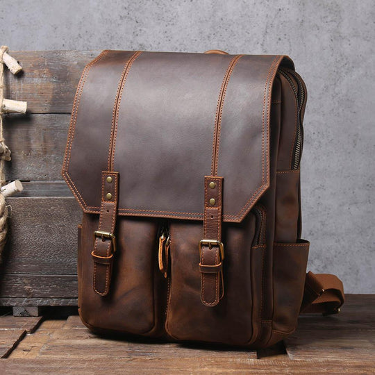 Brauner Leder-Rucksack | BIEFELD