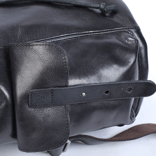 Kleiner schwarzer Leder-Rucksack | BODO