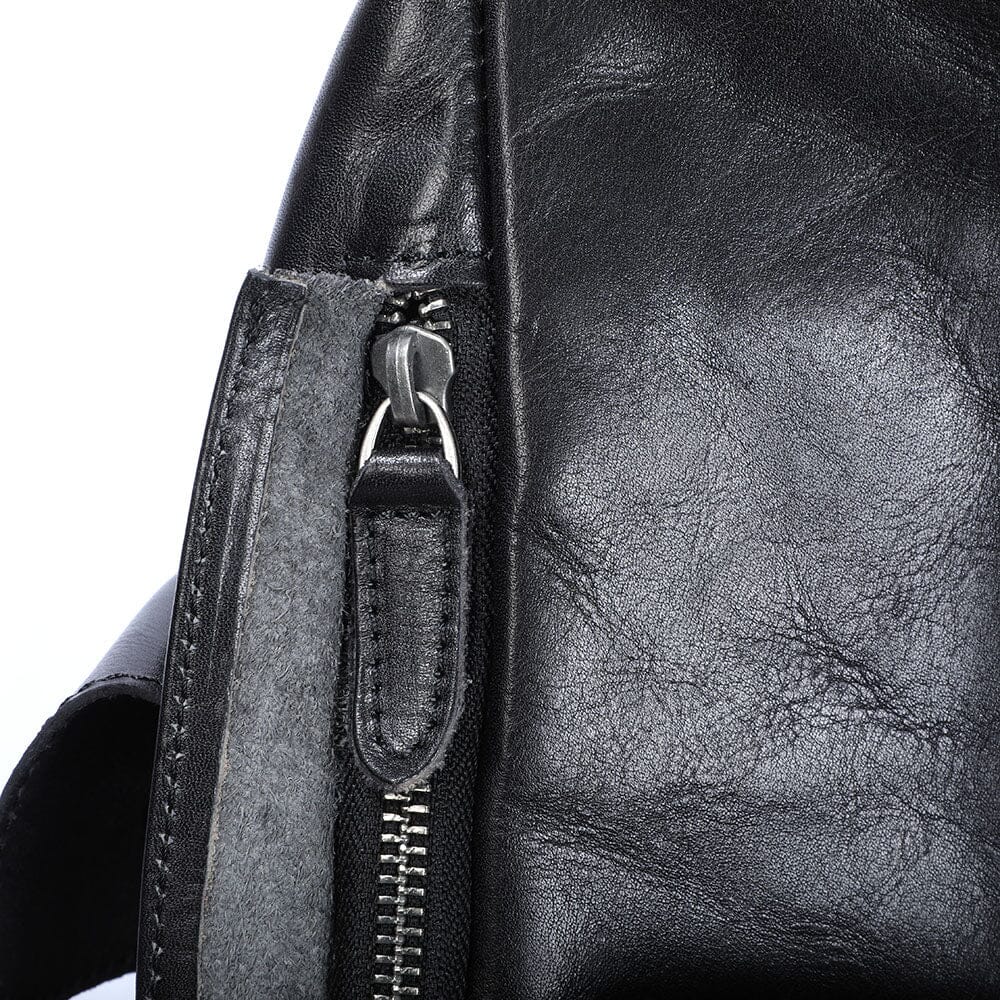 Kleiner schwarzer Leder-Rucksack | BODO